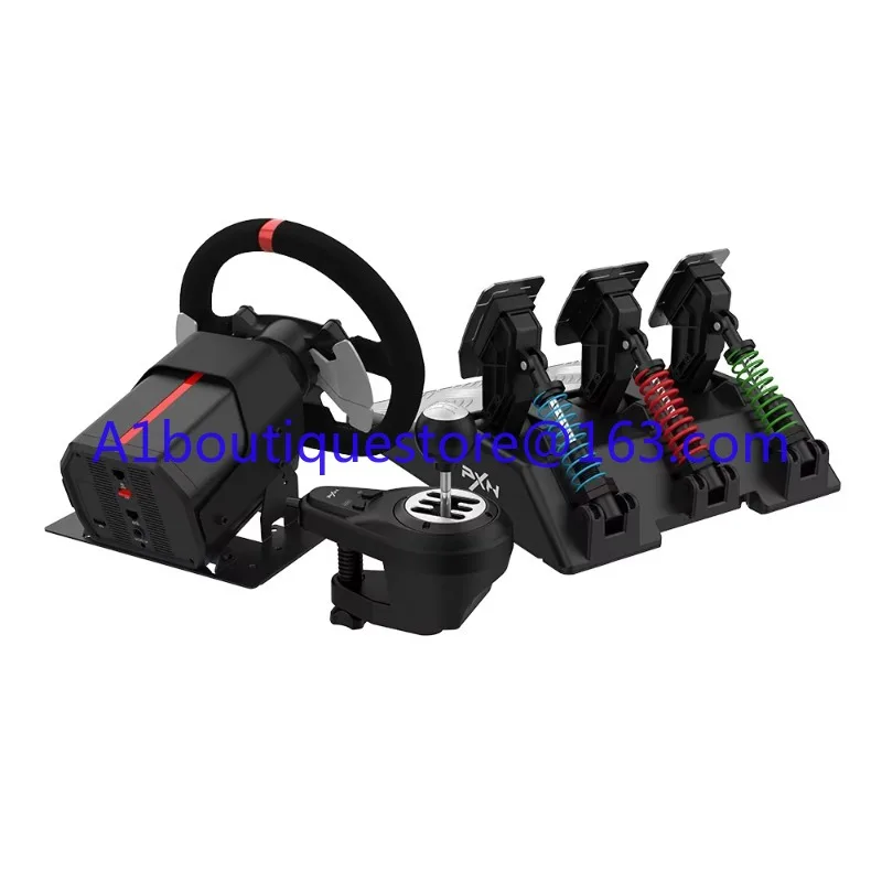 V10 game steering wheel 900 degree force feedback vibration, suitable for x-box one series with pedal shift lever