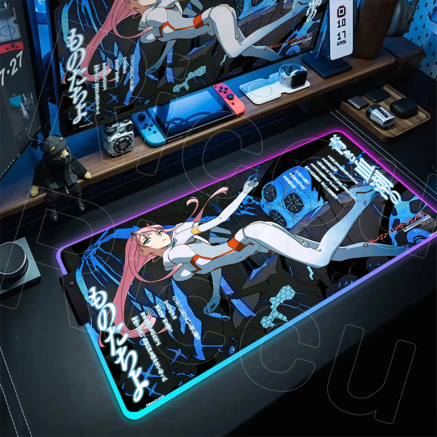 

RGB DARLING in the FRANXX Mouse Pad 900x400mm Rubber Carpet PC Keyboard Glowing Desk Mat Anti-slip Mousepad Gaming LED Backlight
