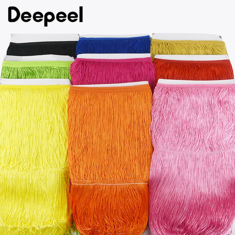 

1/2/5M 50cm Polyester Tassel Fringe Trim Colorful Long Tassels Trimming Stage Clothes Latin Dance Dress Lace Sewing Accessories