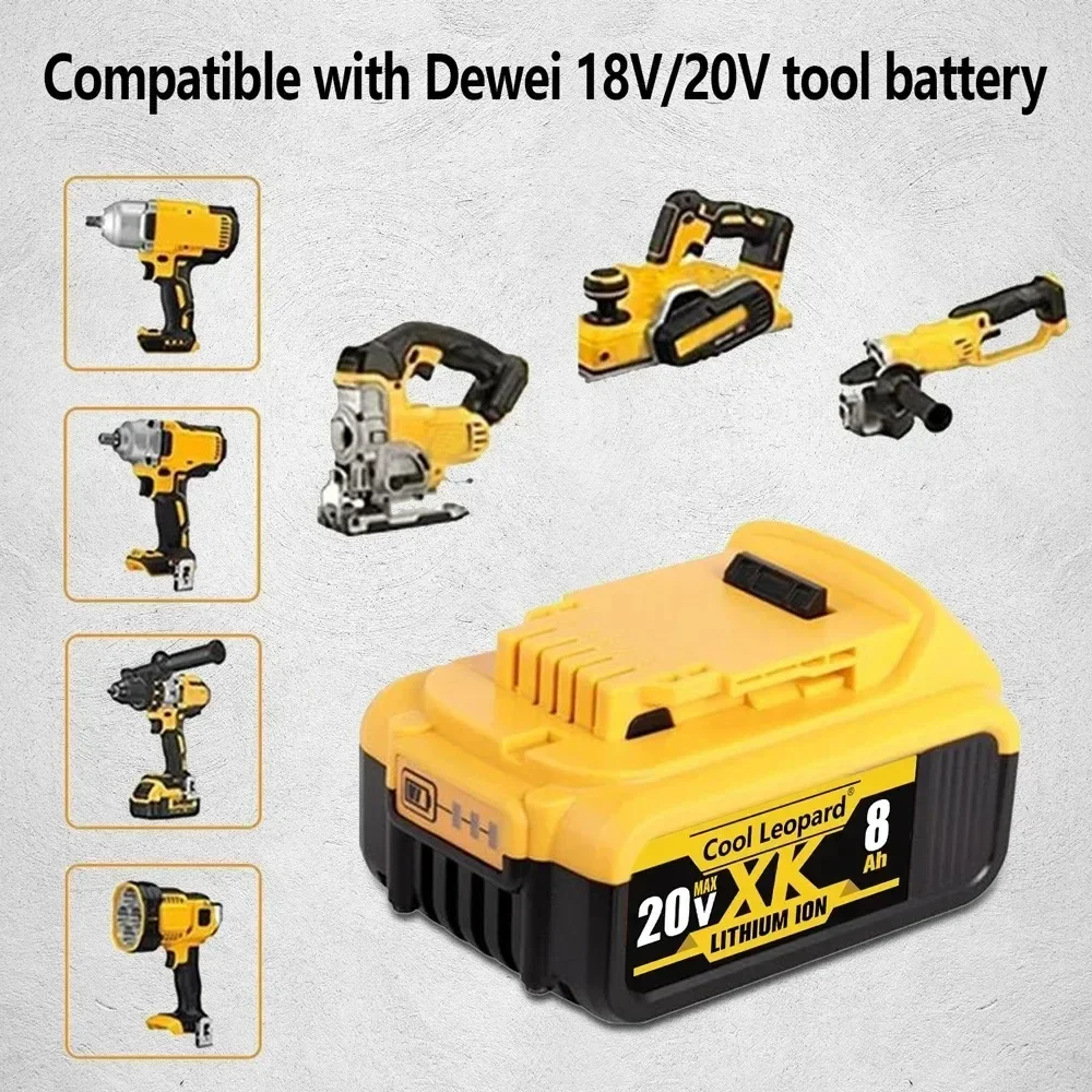 Imagem -04 - Bateria Genuína do Li-íon da Substituição para Baterias da Ferramenta Elétrica de Dewalt 18v 20 Volts Máximos 6.0ah 8.0ah Dcb200 Dcb205 Dcb201 Dcb203