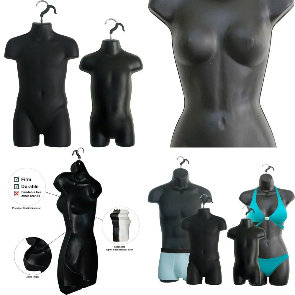 

Hanging Mannequin Set for T-Shirt Display, Craft Shows - Unisex, Child & Toddler Sizes