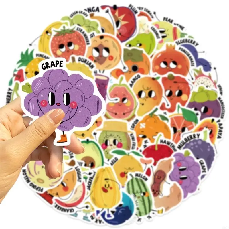 Reusable Cartoon Fruit Stickers Decals No Residues Adhesive Scratch Protections For Electronics 83CF
