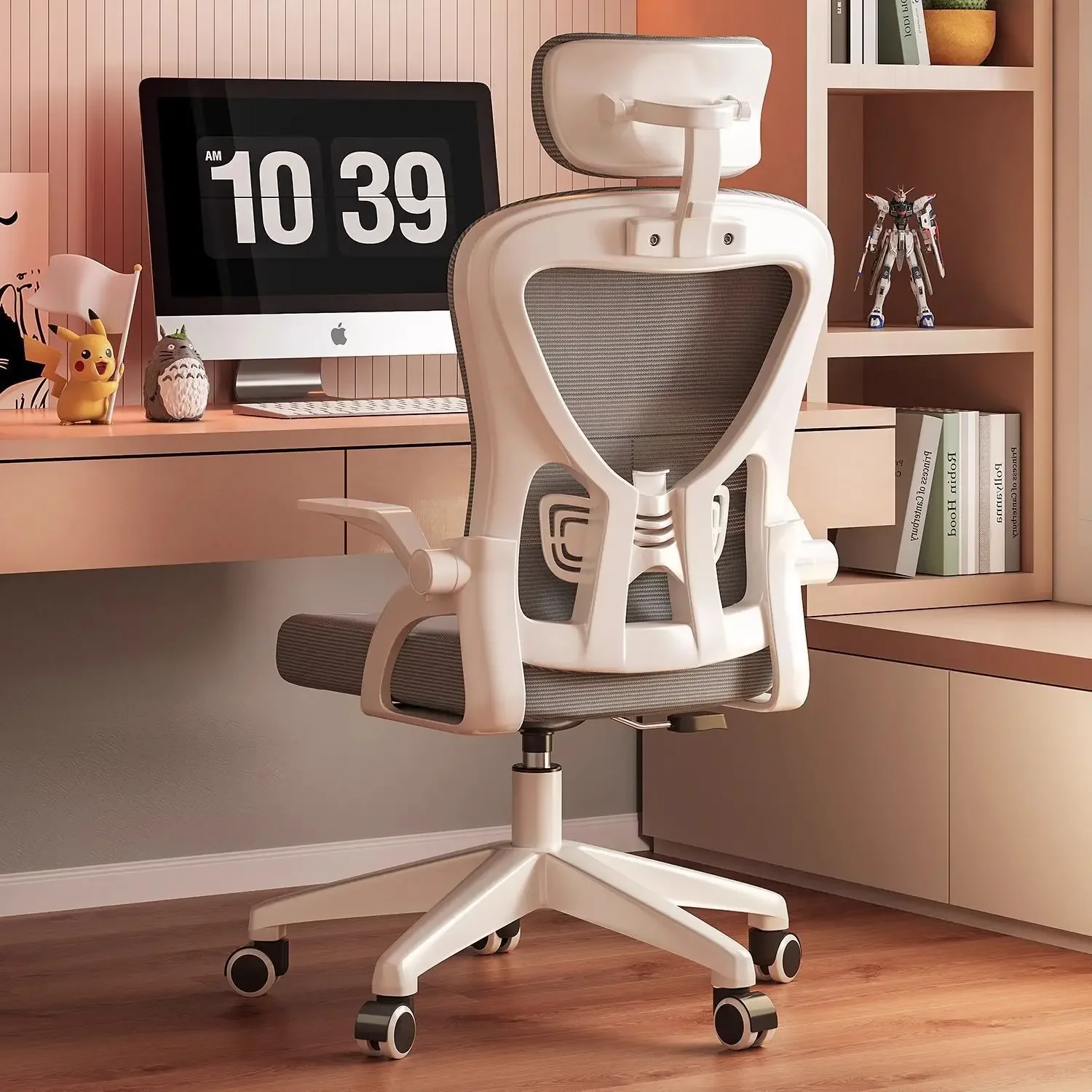 Computer Chair Office Desk Chair Gaming Ergonomic Adjustable Height Swivel Tilt Recliner Lumbar Support Headrest Mesh Back