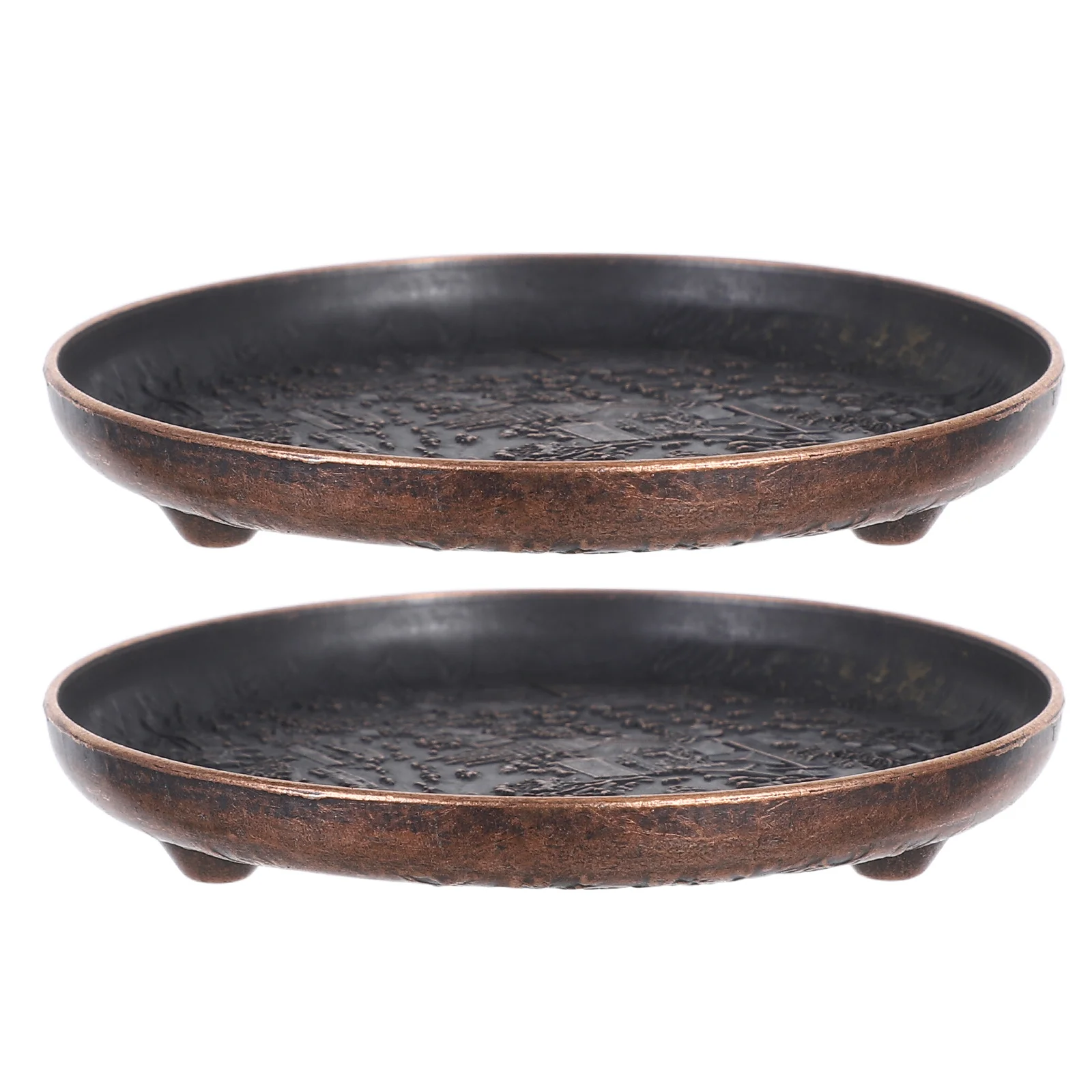 

2Pcs Exquisite Saucers Metal Cup Mats Sturdy Copper Easy to Clean Suitable for Various Occasions Teacup Coaster