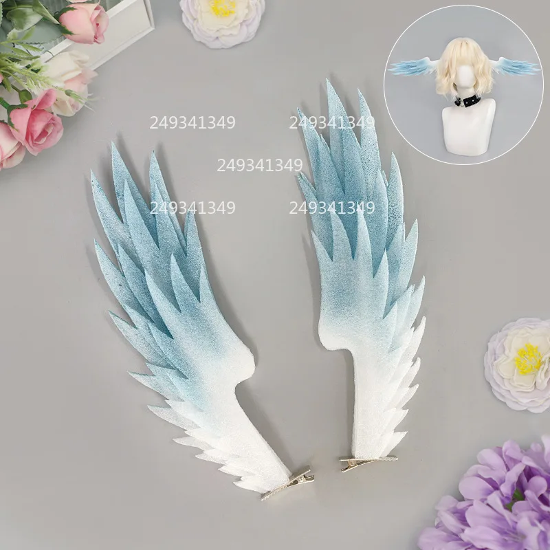 เครื่องประดับศีรษะคอสเพลย์ปีกไล่เฉดสี ซันเดย์ โรบิน อุปกรณ์ประกอบฉากตัวละครเกม สำหรับผู้หญิง ชุดแต่งกายงานคอมมิคคอน ปรับขนาดได้ อุปกรณ์เสริมเครื่องแต่งกาย