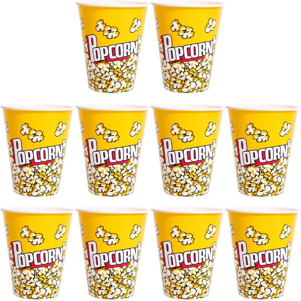

10 Pcs Mini Popcorn Bucket Kids Container Reusable PP Plastic Child Buckets Party Movie Night Snack Serving Candy Box
