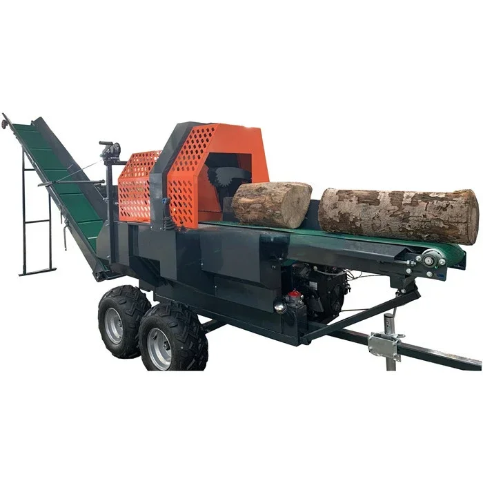 for 30 Ton 500JOY Automatic Gasoline Firewood Processor Log Splitter Wood Cutting Machine with Joystick