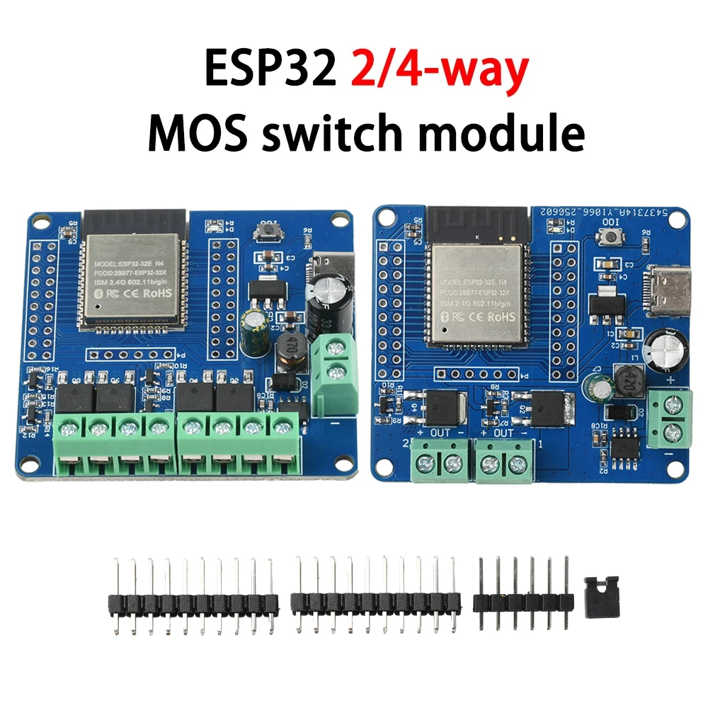 Module de commutation MOS 2/4 voies DC 5-60V ESP32, carte de développement WIFI Bluetooth ESP32-32E avec relais unique et module de programmation UART
