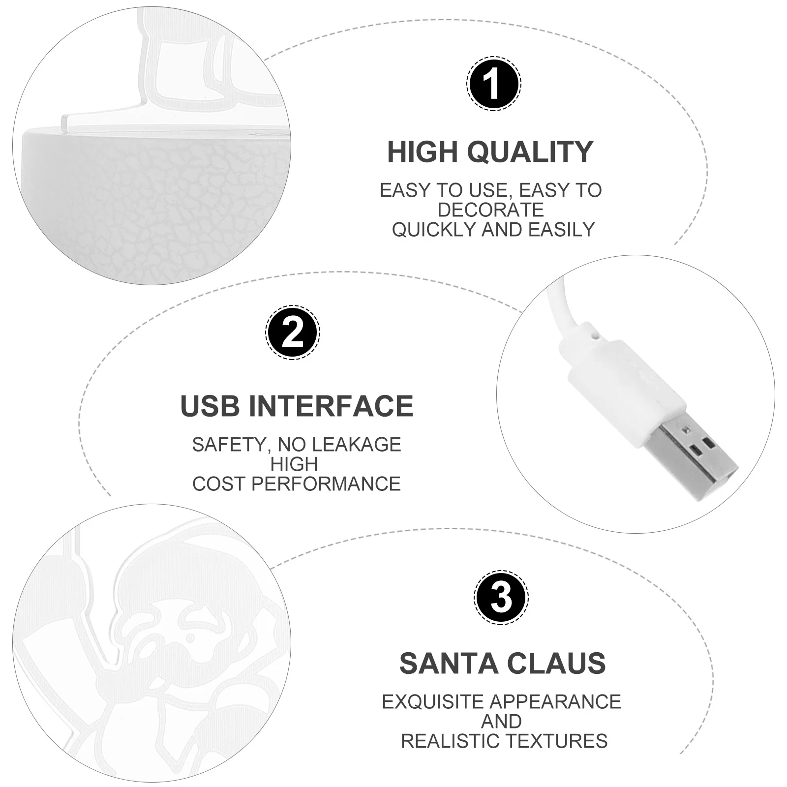 سانتا كلوز على شكل ضوء الليل الإبداعية LED لمبة مكتب عيد الميلاد الديكور 3D الوهم مصباح عطلة حفلة المنزل السرير الخفيفة #3