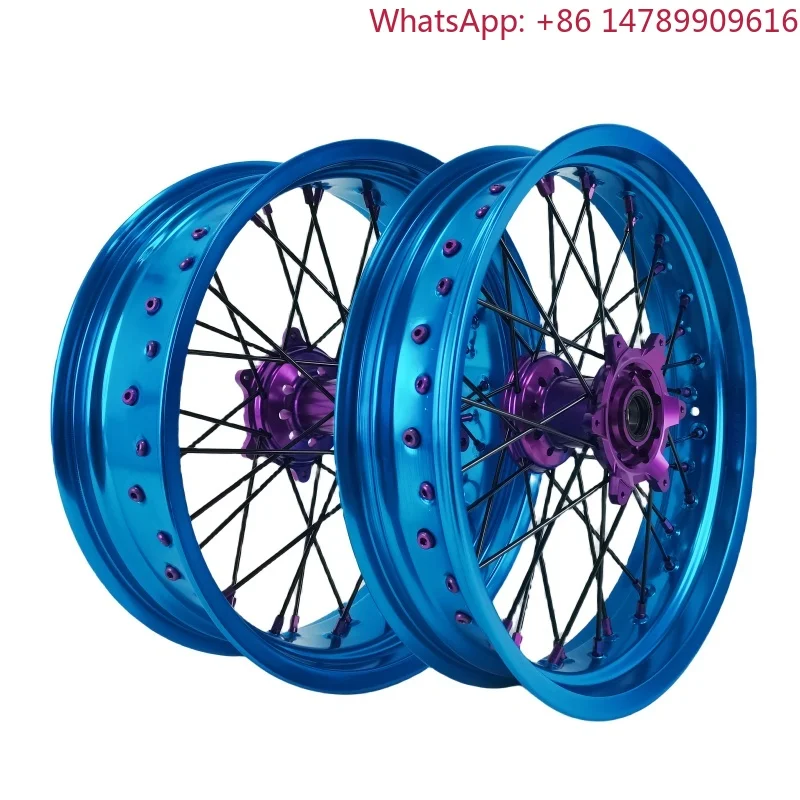 Supermoto Wheel Set 17x3.5 17x4.25 17x4.5 17x5.0 7075 Aluminum Alloy Supermotard Rims For [Model] Motorcycle PartsCustom Size Av