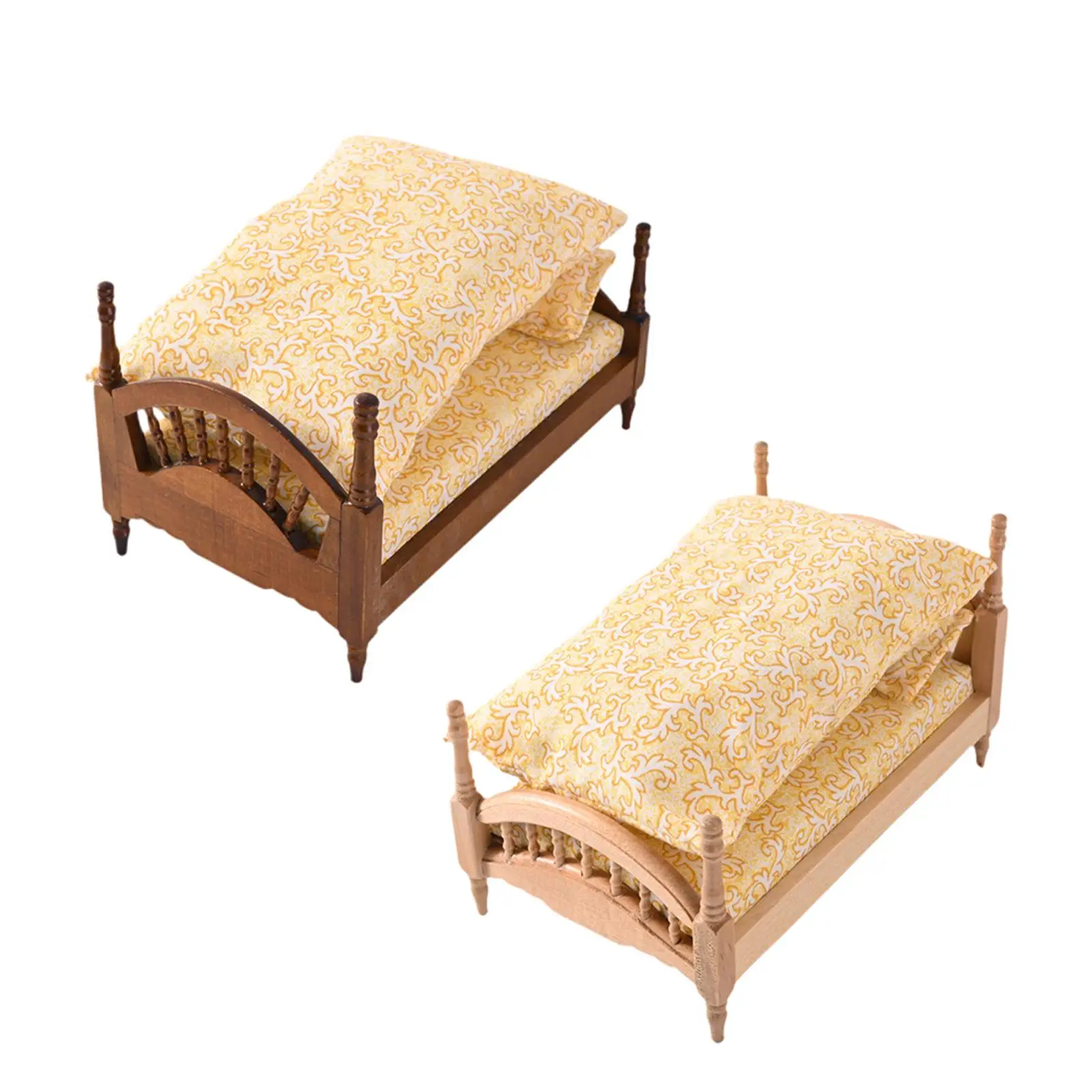 1:12 인형의 집 침대 미니멀리스트 시뮬레이션 장식 침실 놀이용 미니어처