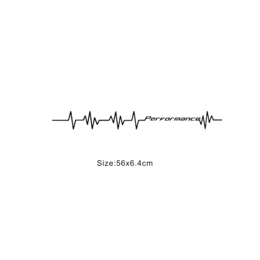 

Виниловая наклейка с текстом Heartbeat Pulse & 'Performance' — глянцевая отделка ручной работы, самоклеящаяся и съемная для автомобилей SV653