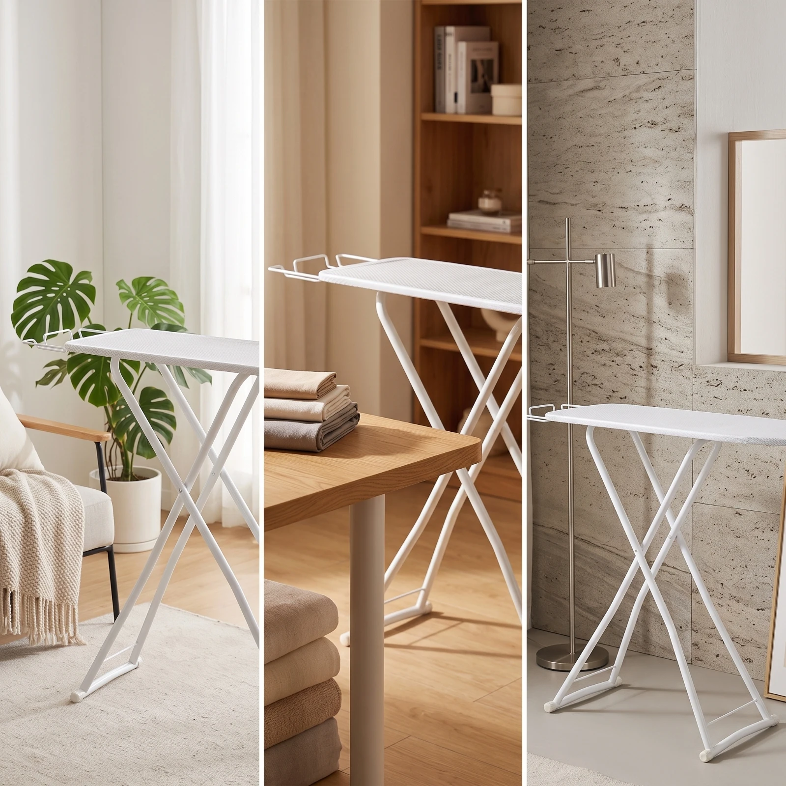 Foldable Ironing Board Stable Ironing Board with Heat-Insulating Pad Furniture Sturdy Compact for Laundry Room, Apartment