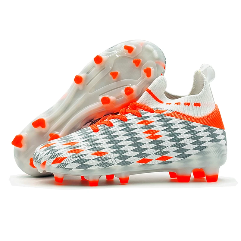 Adult Men's AG/FG Long Spike Football Shoes Outdoor Competition Comfort Breathable Shockproof Sneakers