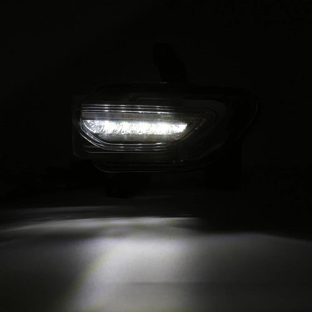 with Amber Turn Signal For Jeep Renegade 2015-2018 Front Bumper LED Driving Fog Lamp Daytime Running Light Fog Light Assembly