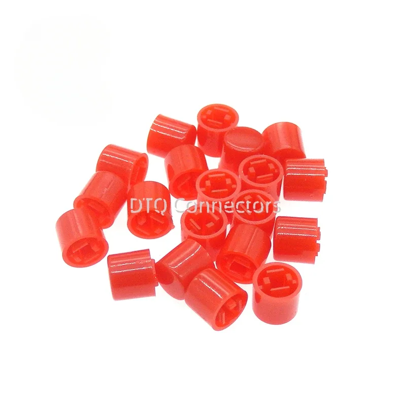 100pcs A111 Square Pole Tact Switch Plastic Micro Momentary Switch Button Caps Push Key Caps Size 6.7*6.5mm for 6*6*7.3MM Button