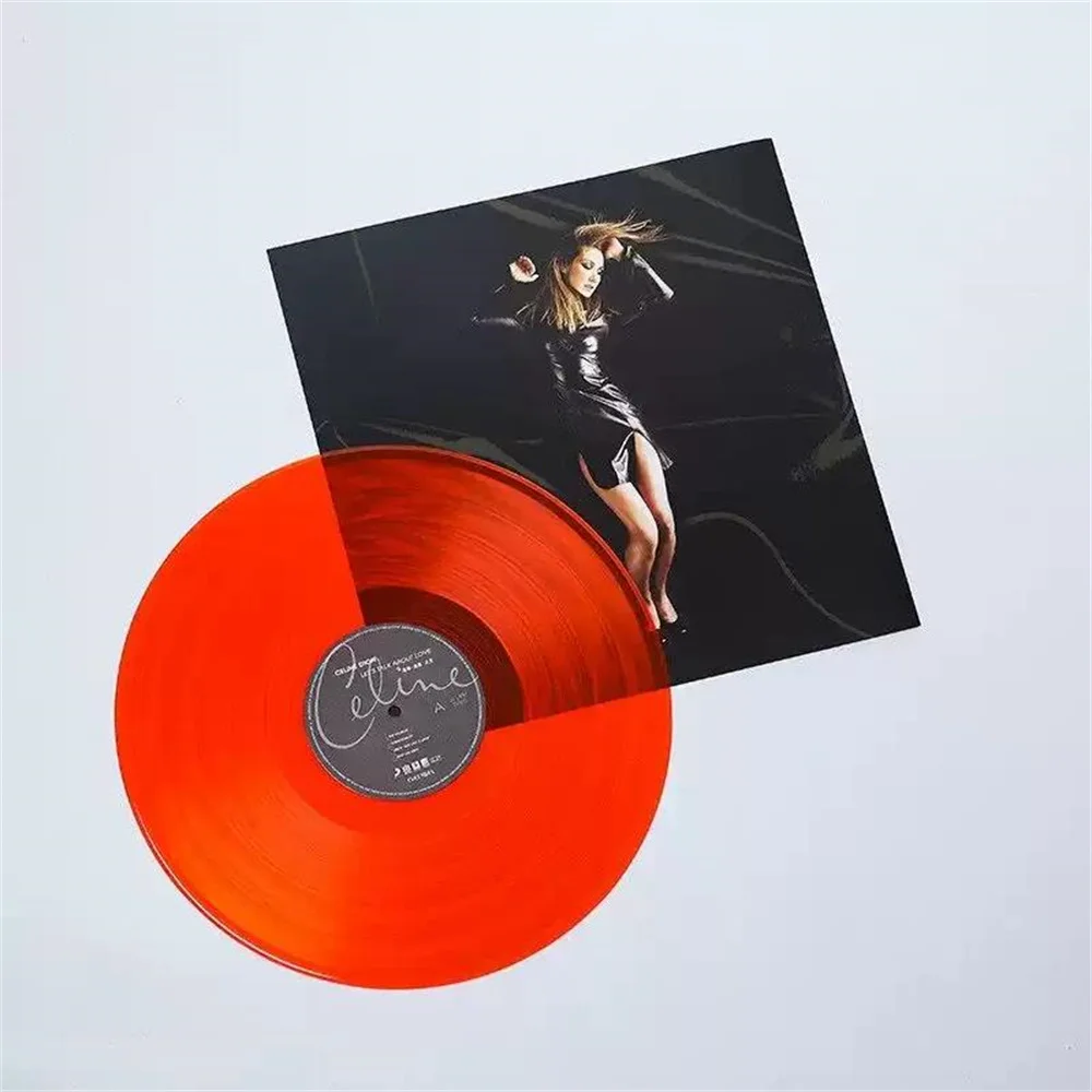 سيلين ديون ريكوردز لوف إصدار الذكرى السنوية الخامسة والعشرون My Heart Eternal Orange Gel 2LP Black Gel Record