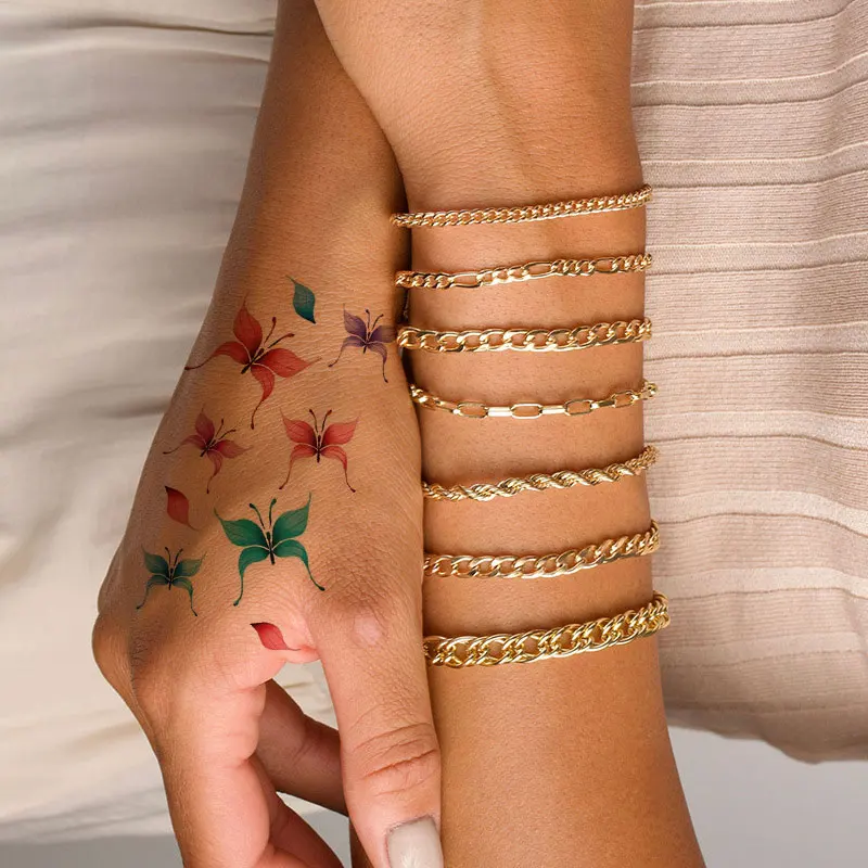 10pcs 3D Butterfly Temporary Tattoo Stickers Disposable  Fake Tattoo for Women Girl Body Art
