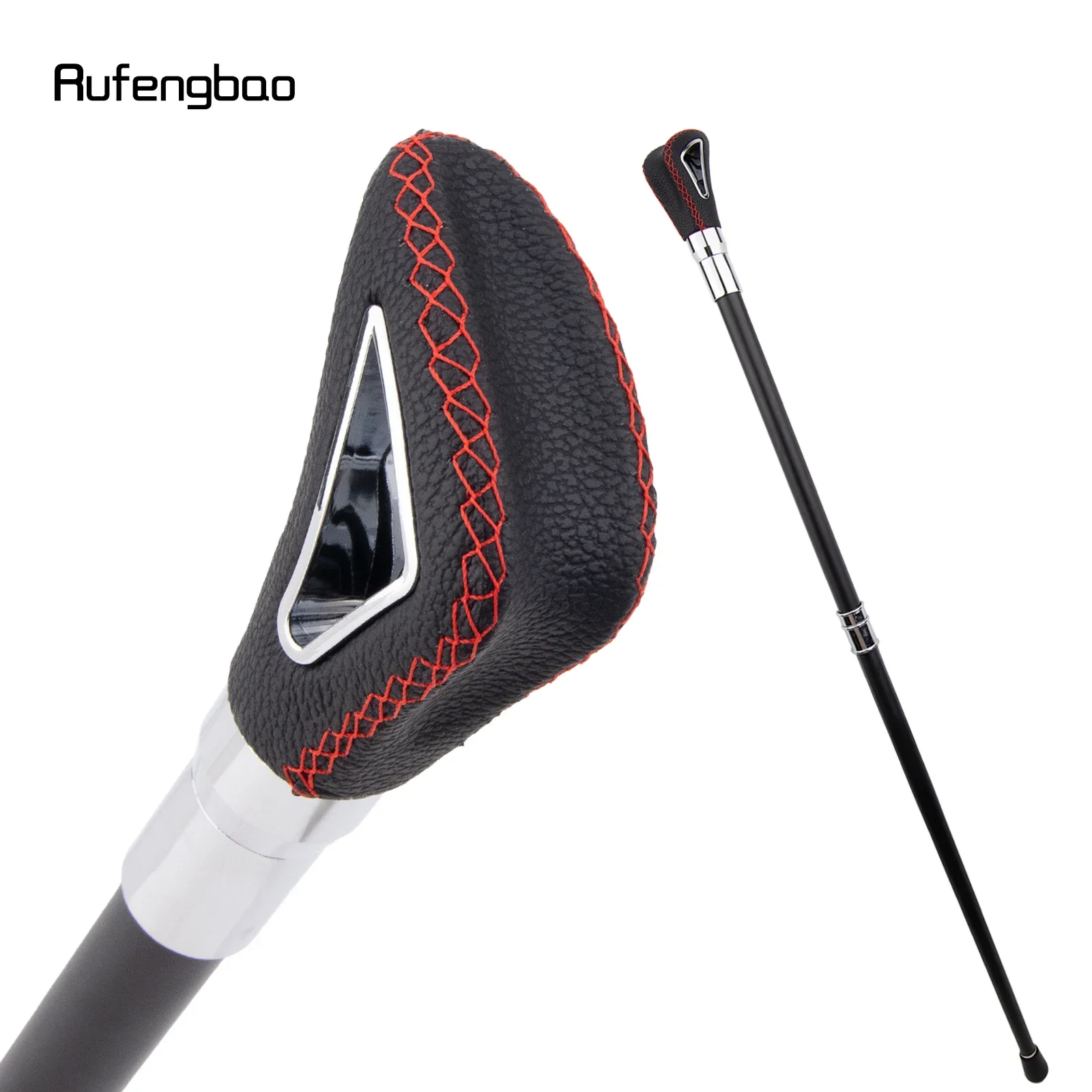 

Черная, красная кожаная серебряная трость, модная декоративная трость, джентльменская элегантная трость для косплея, Crosier 93 см