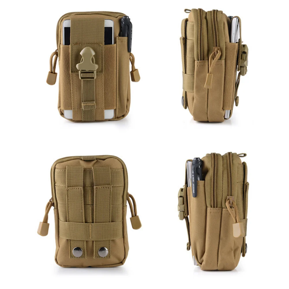 Waist Bag Tactical Duffle Hand Carry Camping Belt Rucksack Outdoor Bumbag Water Resistant High Density Fabric Khaki