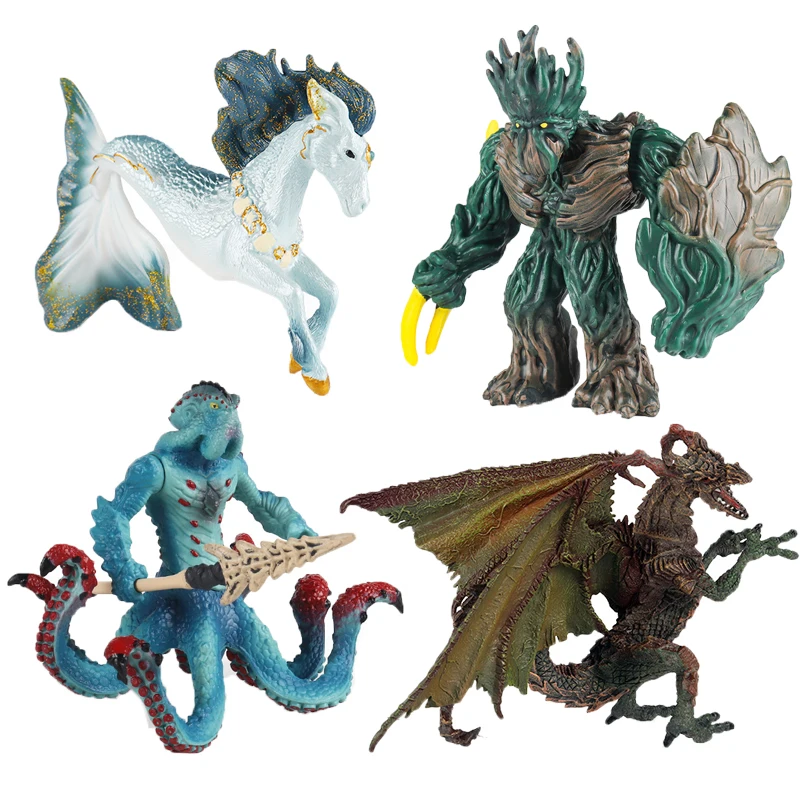 Dinosaurios salvajes originales, Myth Dragon Killer Sea Monster, Jungle King, Ghost Infernal Warcraft, figuras de acción, juguetes de colección para niños