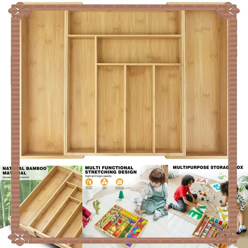 

24-Hour Delivery Wood For Tool Drawer Divider Adjustable Cutlery Tray, Bamboo Expandable Drawer Organizer For Utensil Holder