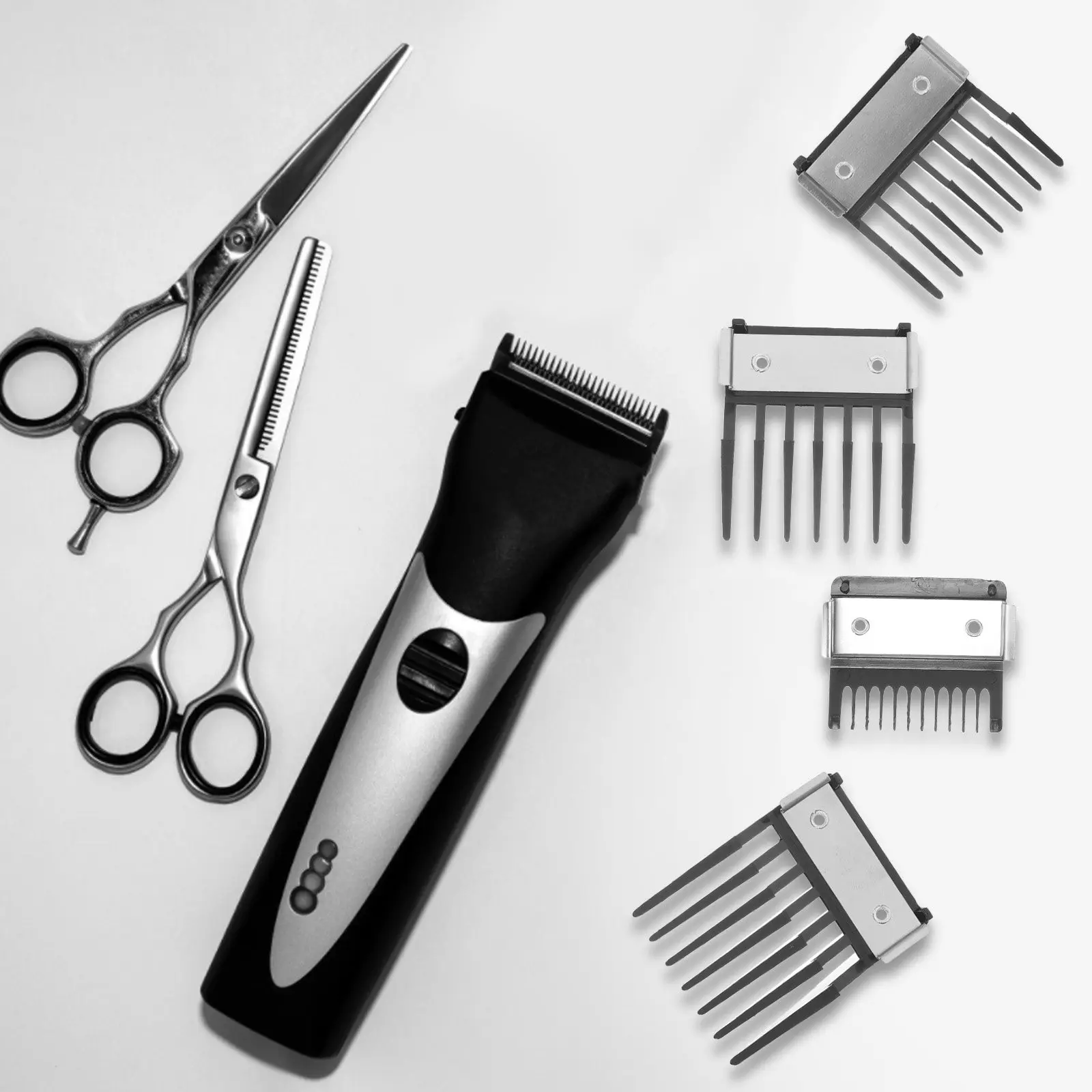 

Набор из 4 профессиональных регулируемых насадок-гребней для машинки для стрижки волос из нержавеющей стали, аксессуары для триммера