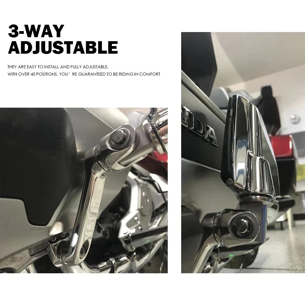 For Honda Gold Wing GL1800 F6B 2018-2024 Twin Rail Floorboards Brake Pedal Cover Double Track Floor Motorcycle Pedal support set