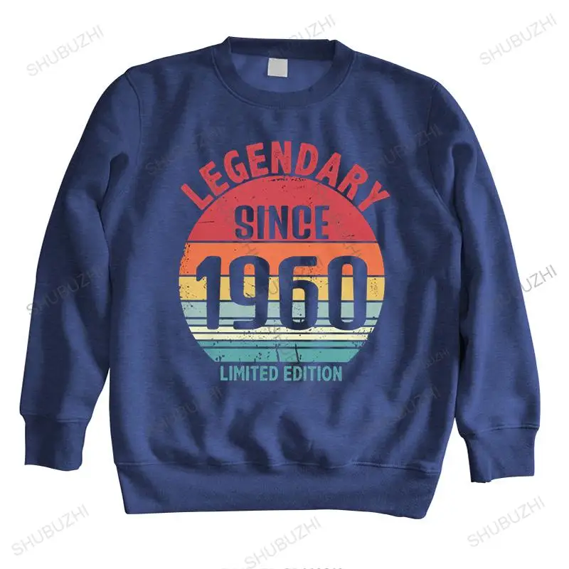 

Retro Vintage Legendary Born In 1960 sweatshirt Homme Pre-shrunk Cotton 60th Birthday Gift sweatshirts Top Casual hoodies Merch