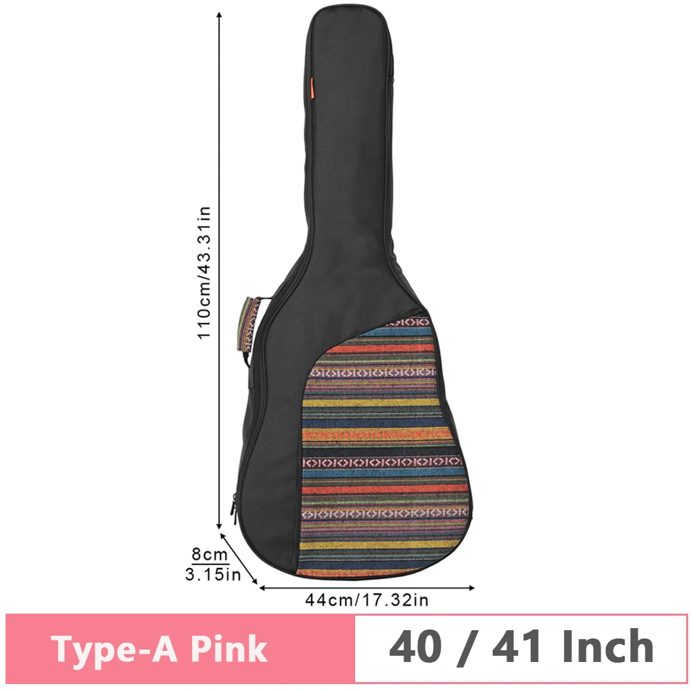 1pc 40/41 Inch Guitar Bag Classic Acoustic Electric Guitar Case Double Straps Pad Cotton Oxford Thicked Soft Waterproof Backpack