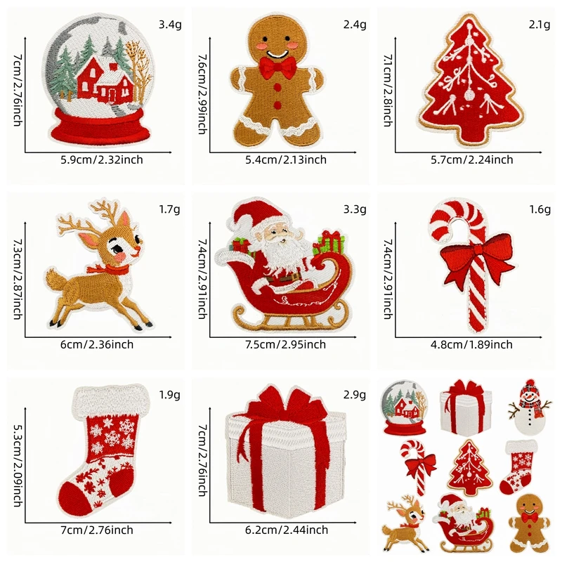 Parches bordados para planchar alce y copo de nieve – Navidad DIY - imagen 3