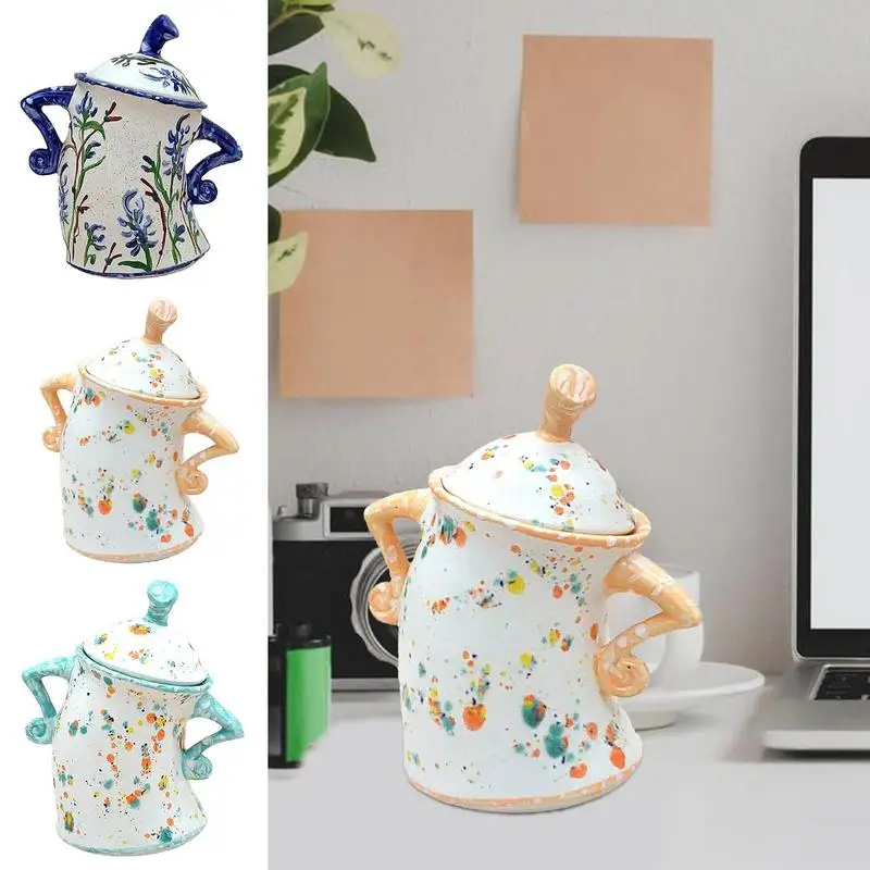 Teapot With Attitude Food Storage Jar Storage Food Canisters With Lids Desktop Cup Ornament Resin Construction For Sugar &