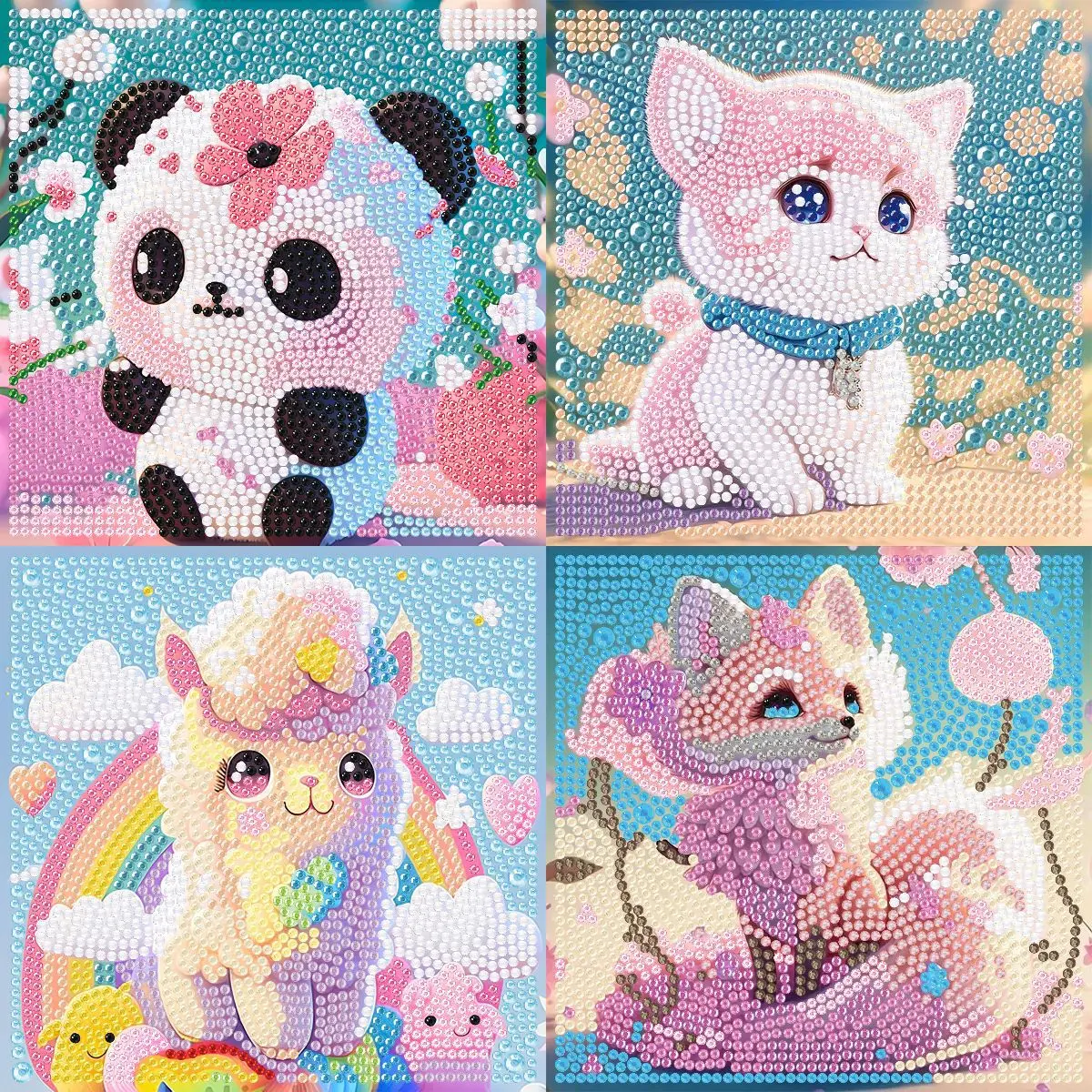 

18*18cm No Frameless Diamond Painting Cartoon Animal Full Drills Embroider Decoration Draw Handiwork Semi-Finished Products