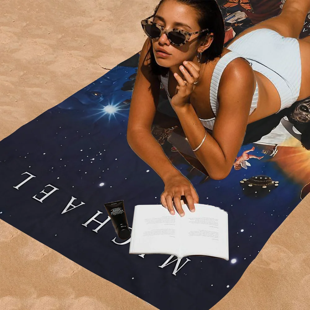 Michael Jackson Beach Towel Cartoon Cute Summer Kids Large Bath Pool Beach Towel Microfiber Absorbent for Swimming Travel