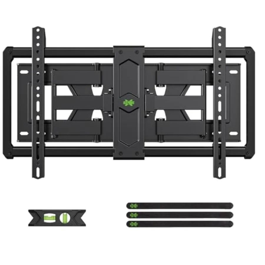 

Ultra Slim TV Wall Mount for 37-90 inch TVs: Low Profile Full Motion Mount with Swivel Articulating Dual Arms Steel Black Brack