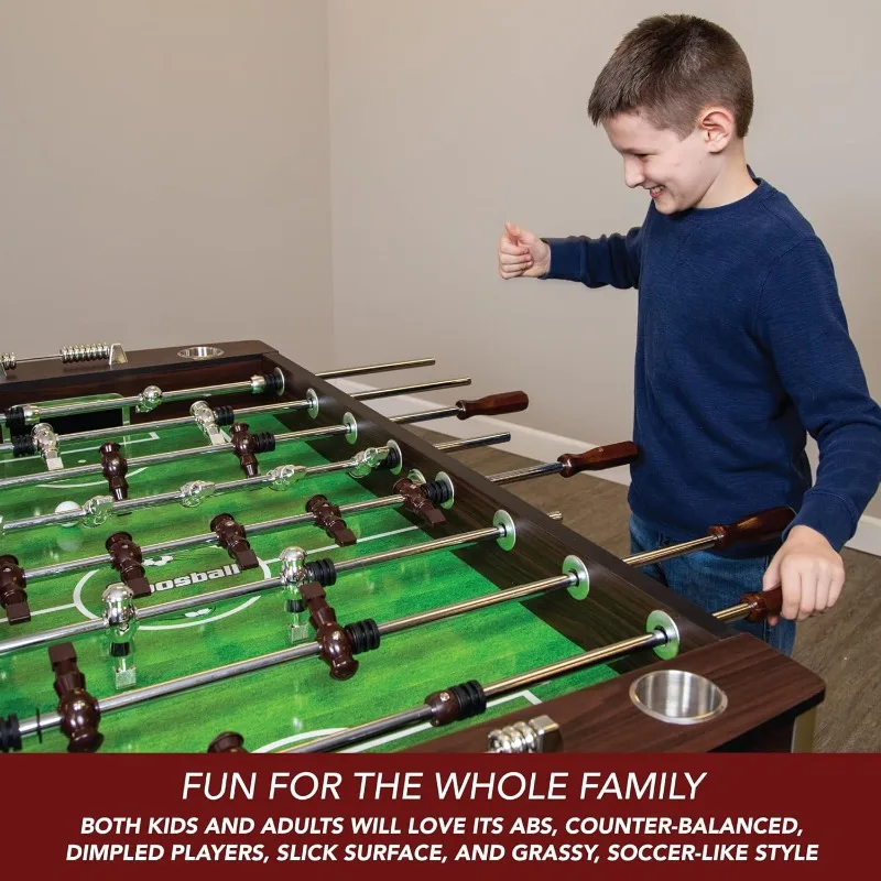 Wood Grain Finish Primo Foosball Table, Family Soccer Game, Analógico Pontuação, Acessórios Grátis, 56"