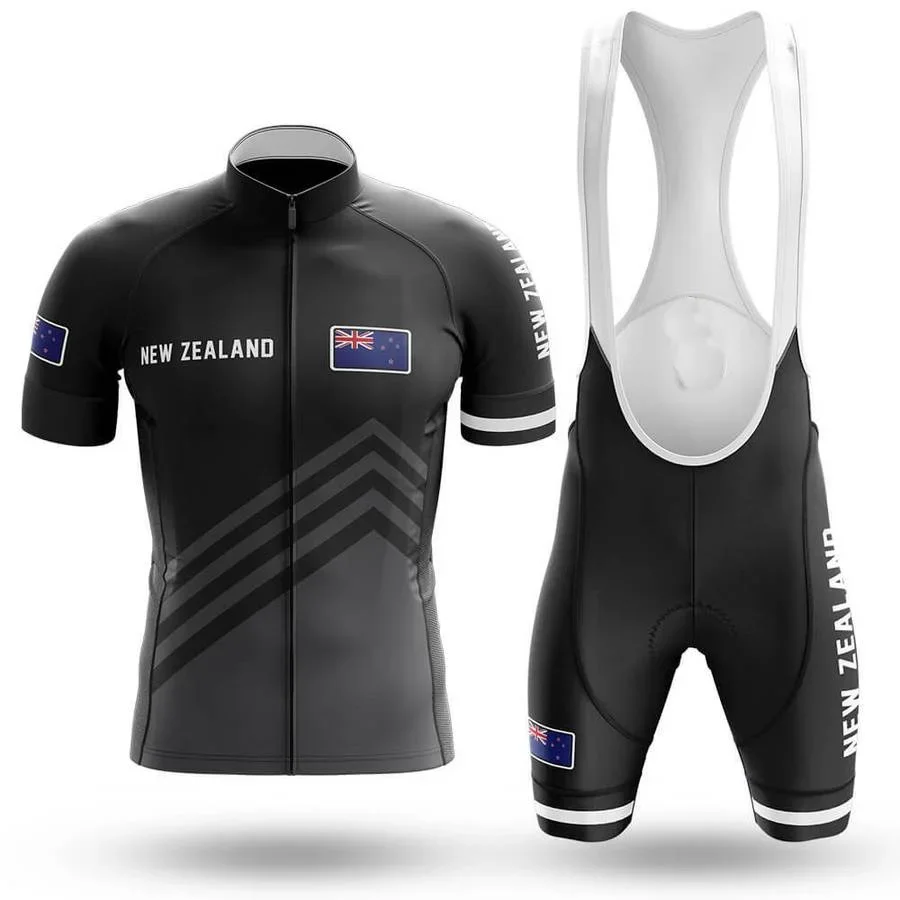 POWERBAND New Zealand NATIONAL SHORT SLEEVE CYCLING JERSEY SUMMER CYCLING WEAR ROPA CICLISMO+BIB SHORTS