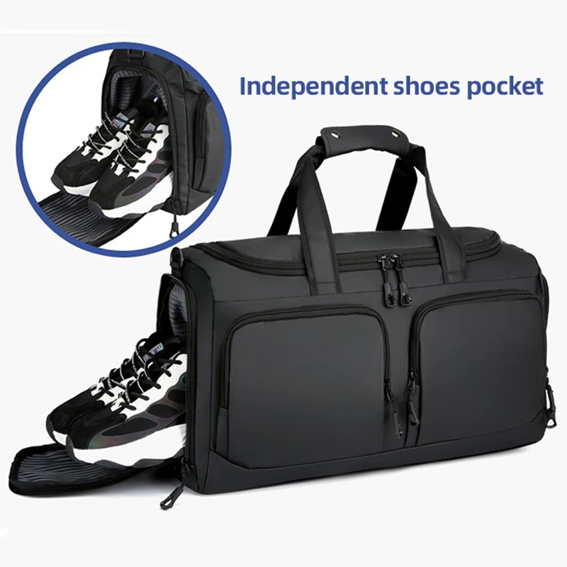 Waterproof Gym Bag Fitness Training Handbag Multifunctional Swimming Yoga Daypack Large Sports Shoulder Pack with Shoes Pocket