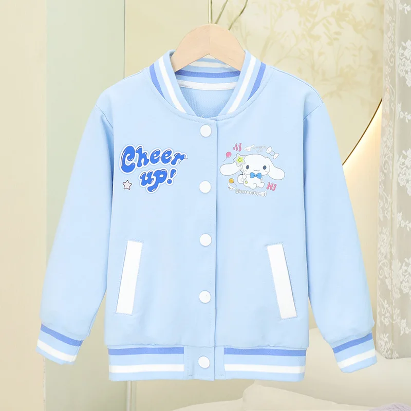 Suit Sanrio Cinnamoroll Girls Shirt Skirt Jacket Autumn Sweet Cartoon Anime Children Set Jk Pleated Skirt Lovely Clothes Gift