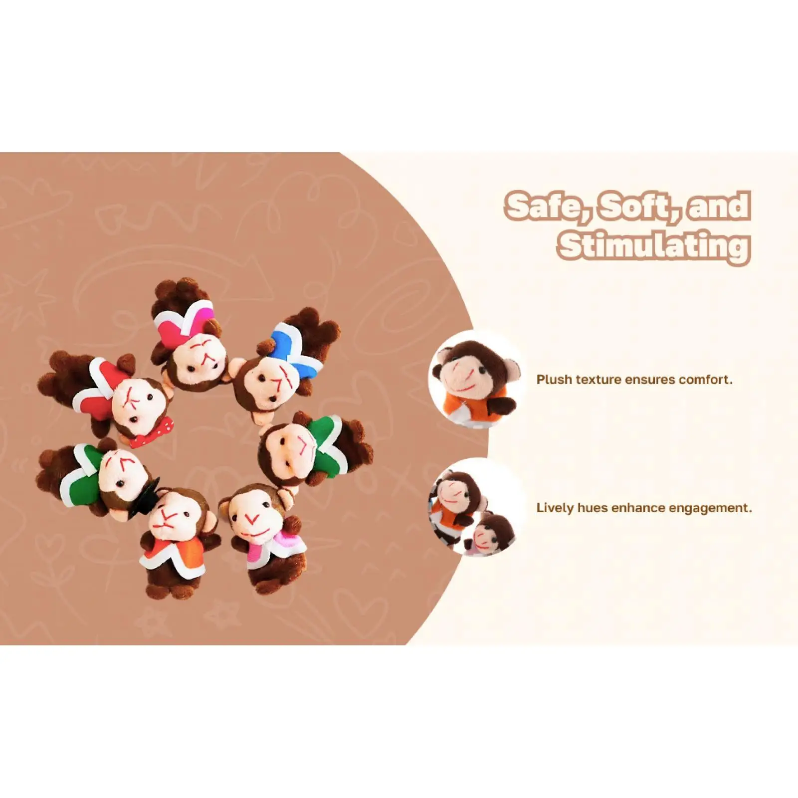 Juego de marionetas de dedo de animales de peluche suave, 7 Uds., juguetes educativos de estilo Animal de terciopelo del tiempo, regalo preescolar para guardería