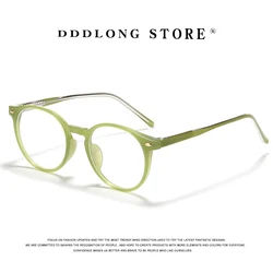 DDDLONG Round Prescription Blue-ray Eyeglasses Myopia Glasses Frame Customizable Lenses For Women And Men Eyewear D259