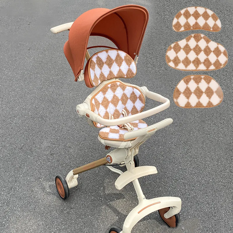 1 مجموعة الشتاء أفخم الدافئة عربة طفل وسادة مقعد العالمي الأطفال عربة رئيس الجسم دعم مقعد بطانة منصات مع حزام ثابت #1