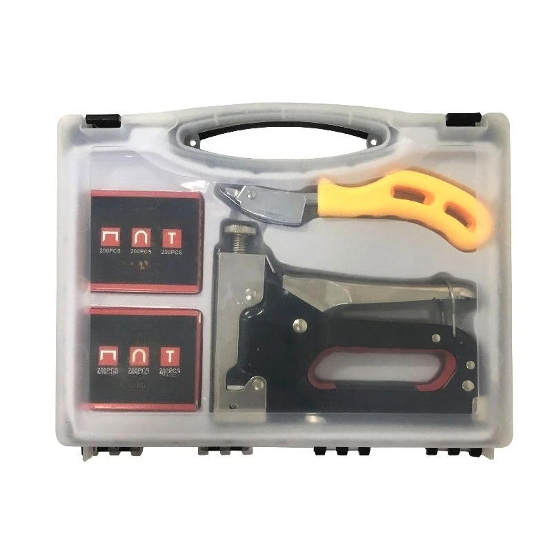Multi‑Function Hand Stapler Gun Set Manual Nail Gun for U/T/Door Staples with Staples and Carry Case DIY Repair Tool