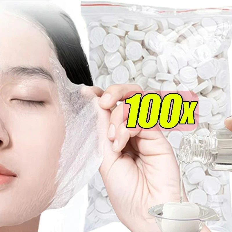 Taza de gelatina portátil desechable, hojas de máscara comprimida DIY, tela no tejida, hojas de máscara de carbón de bambú, herramienta de belleza para el cuidado de la piel diario