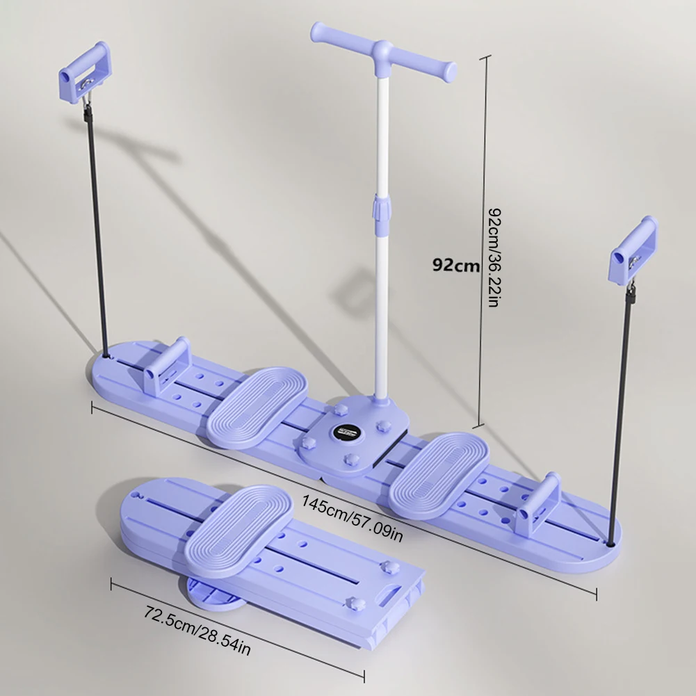 ماكينة تزلج للياقة البدنية قابلة للطي مع مقبض وحبل سحب لاستعادة الحوض ومقوي الورك غير قابل للانزلاق مدرب تزلج مقلد