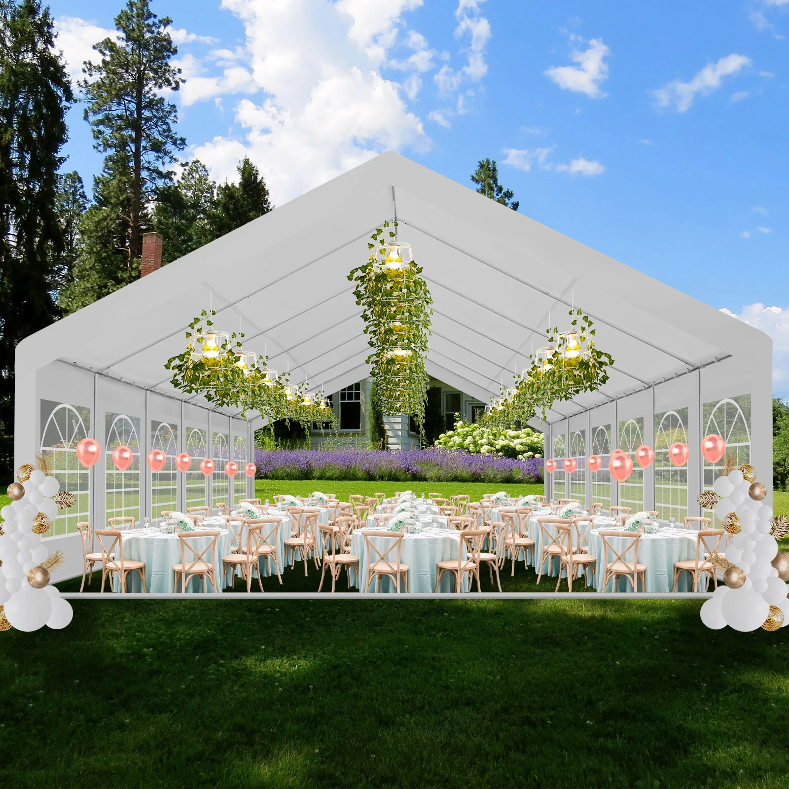 20x40FT Party Tent Heavy Duty, Wedding Tent, Event Tent for Parties, with 8 Removable Sidewalls, 20x40 Tent Carpas para Fiestas