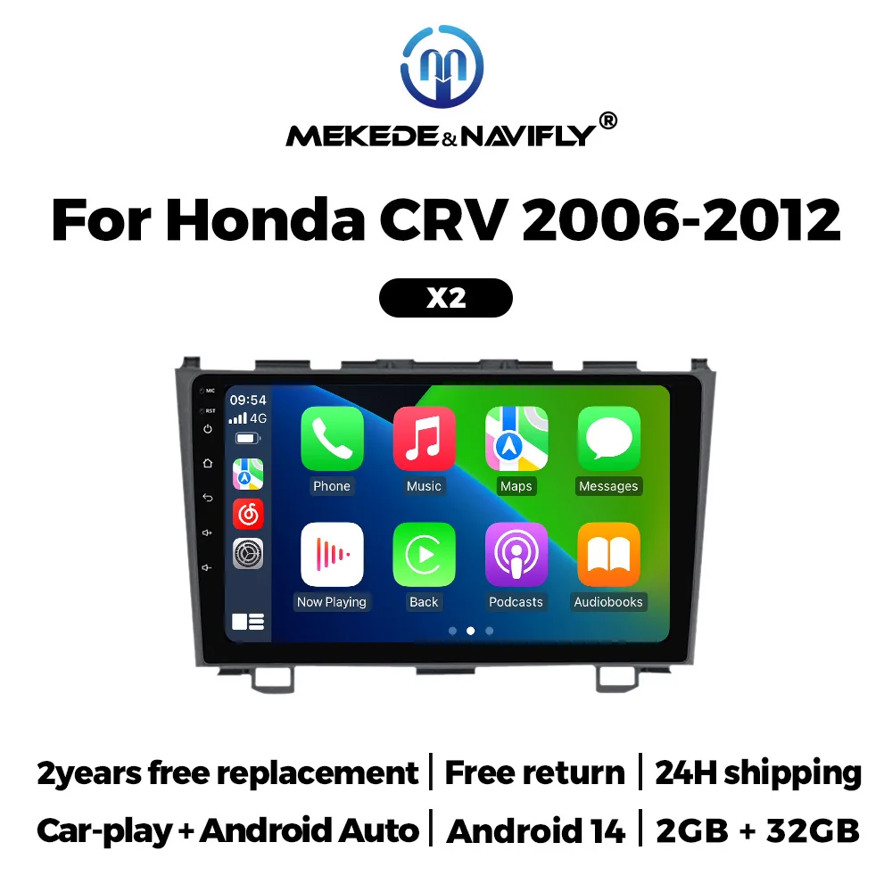 

NaviFly 2Din Android Wireless CarPlay Auto Car Radio Stereo Multimedia Player GPS Navigation For Honda CR-V 3 RE CRV 2007-2011