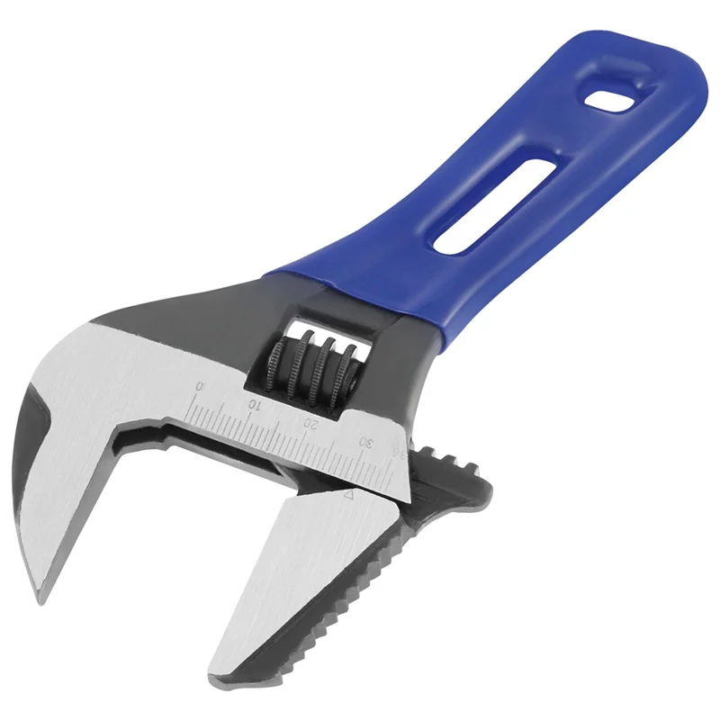 AT02-6 بوصة مفتاح ربط قصير قابل للتعديل، مفتاح فتح الفك عريض جدًا 1.42 بوصة مع مقياس متري، مفتاح ربط عميق من الفولاذ الكربوني #1