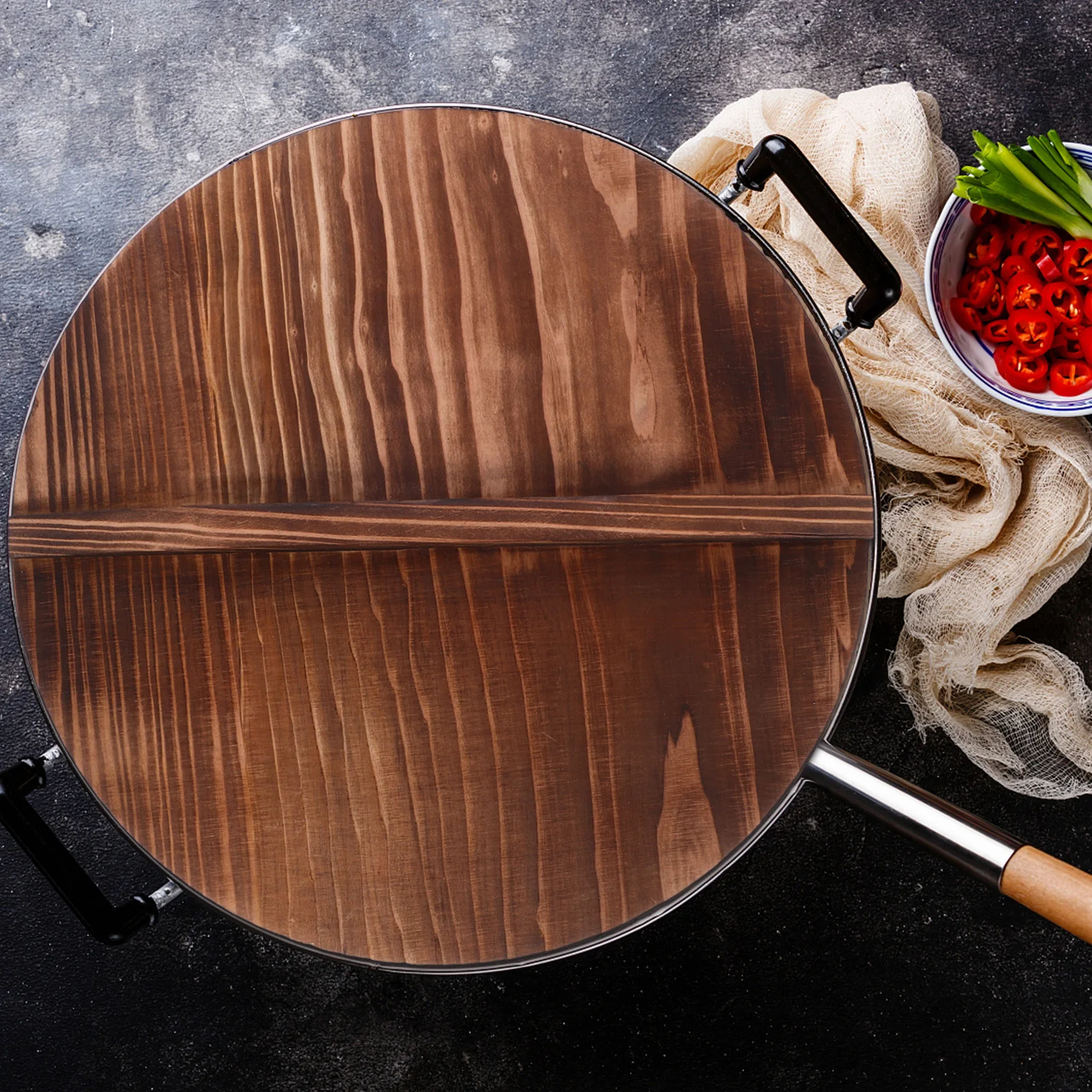 

s Anti Scalding Wooden Pot Cover High Class Wood Protective Lid Household Kitchenware Waterproof Moisture Proof Corrosion