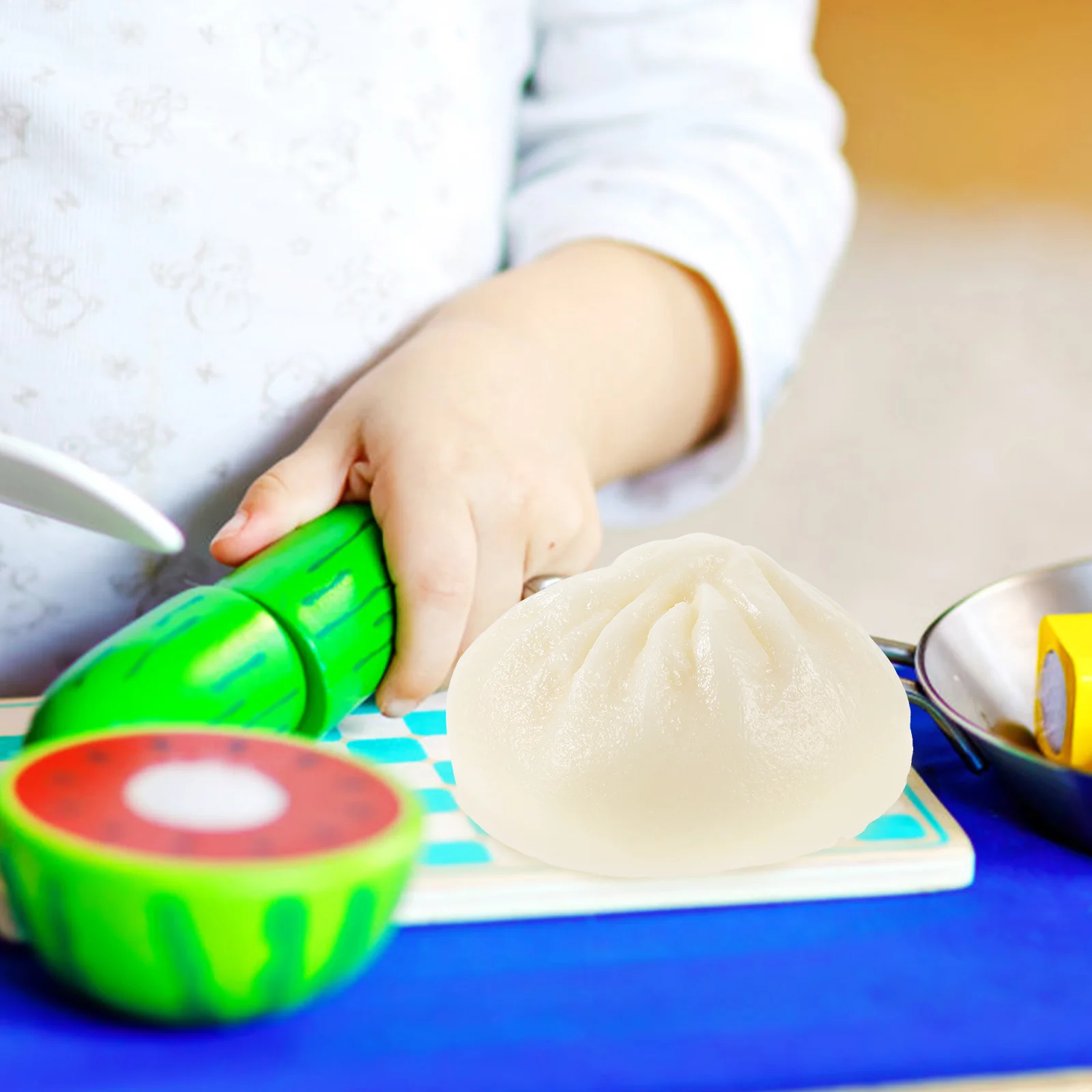 Muestras de bolas de masa de sopa, juguetes, bollos de carne, modelo falso, decoración de cocina, comida simulada de Pvc, relleno al vapor